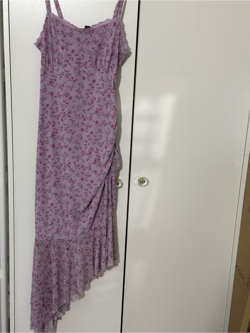 wild fable Lavender Floral Asymmetrical Slip Dress